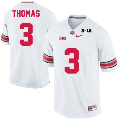 Ohio State Buckeyes Men's Michael Thomas #3 White Authentic Nike 2015 Patch College NCAA Stitched Football Jersey YT19O83UJ